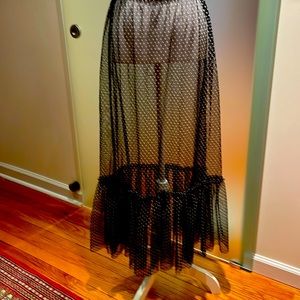 European skirt black with white small white dots